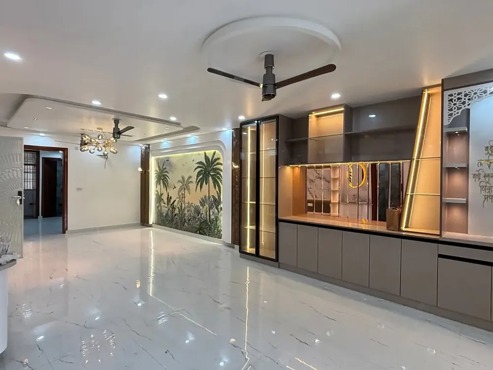 Living room with display unit