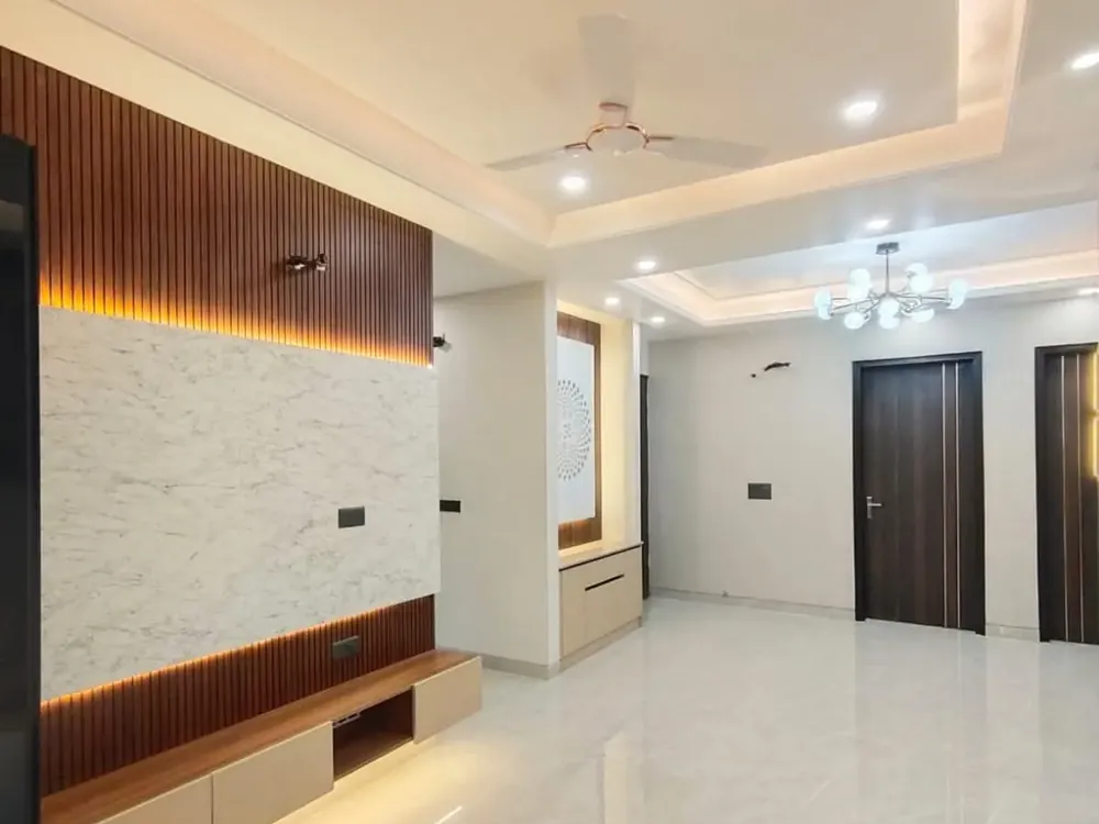Living room with TV panel
